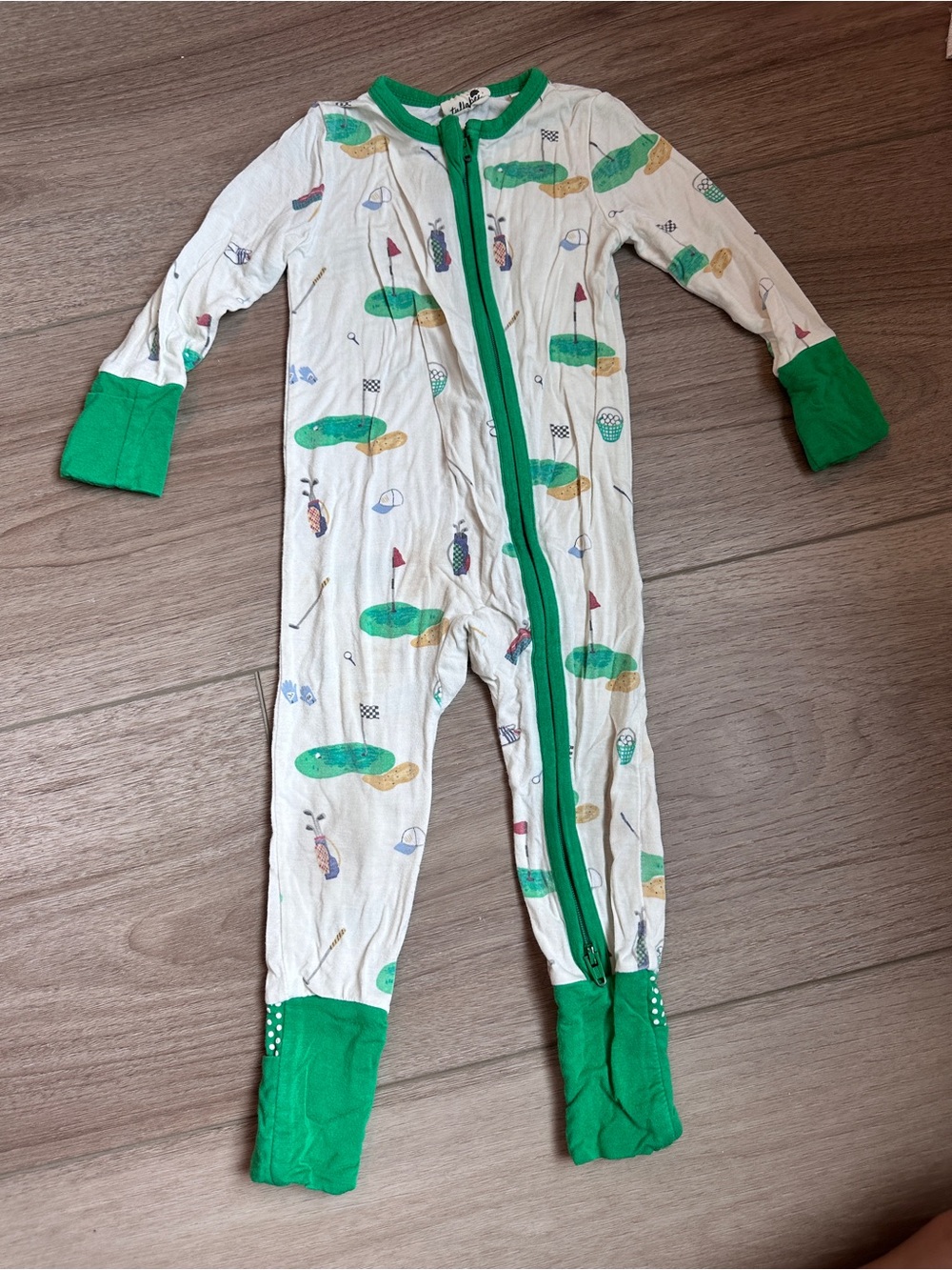 Tullabee | Baby 2-Way Zip Romper, Golf